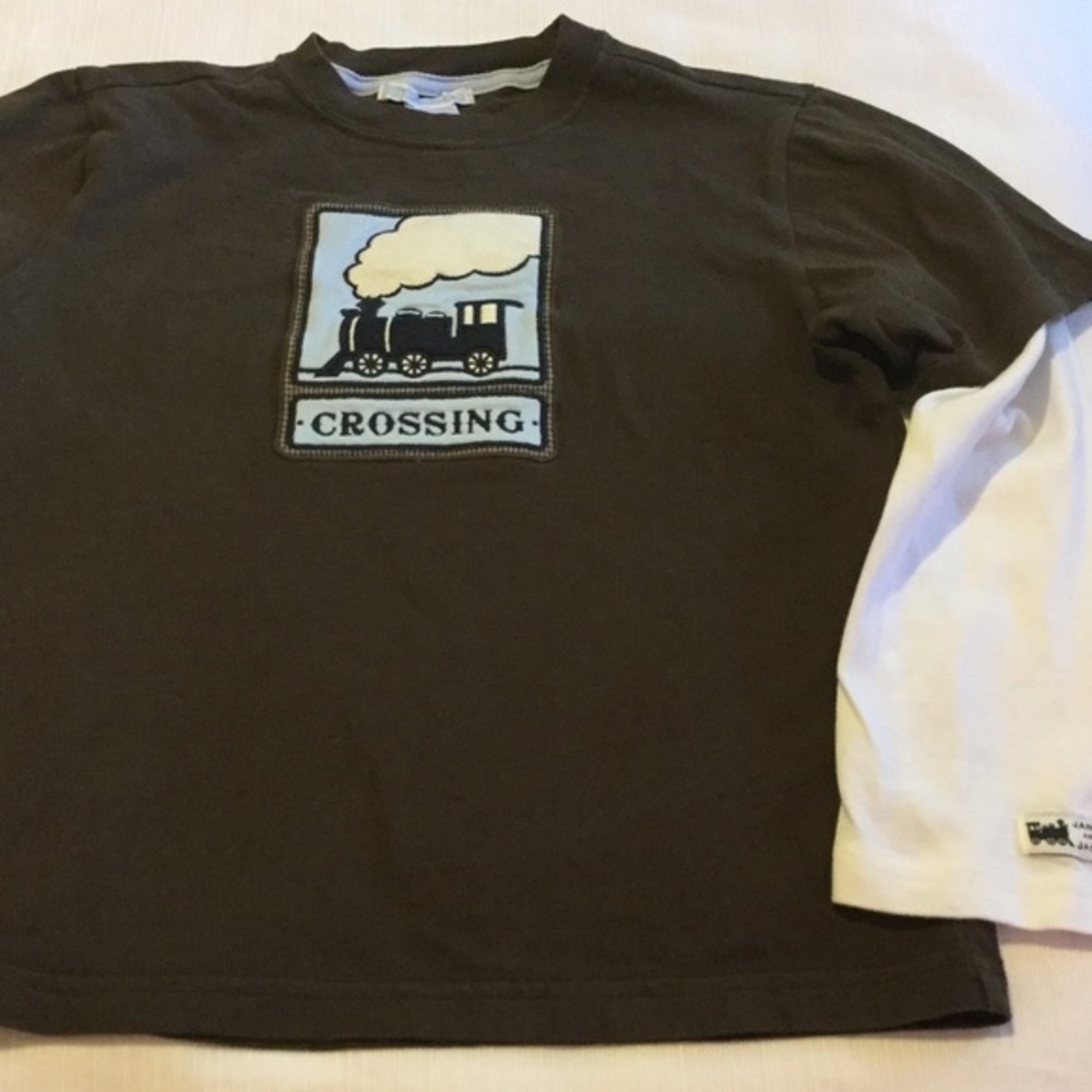 Janie and Jack(6) train crossing long sleeve